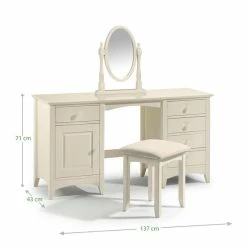 Best deal 🔥 Julian Bowen Cameo 5 Drawer 👗 Dressing Table, Stone White & Pine ✔️ -Julian Bowen Sales Store 1000094967 alt02