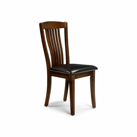 Discount 😍 Julian Bowen Canterbury Set of 2 Dining Chairs Brown PU Leather 🔥 4 Discount 😍 Julian Bowen Canterbury Set of 2 Dining Chairs Brown PU Leather 🔥 - Image 2