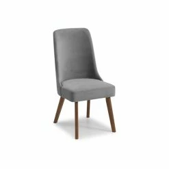 Best Sale 🔔 Julian Bowen Huxley Set of 2 Dining Chairs Grey Chenille 😀 -Julian Bowen Sales Store 1000157346 alt04