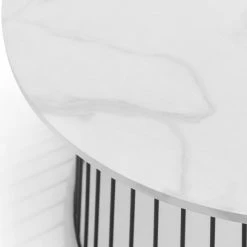 Hot Sale ✔️ Julian Bowen Broadway Round White Faux Marble Coffee Table 🛒 -Julian Bowen Sales Store 1000169285 alt02