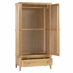 Discount 👏 Julian Bowen Cotswold Double 1 Drawer Wardrobe, Oak 🎁 -Julian Bowen Sales Store 1000169818 alt04