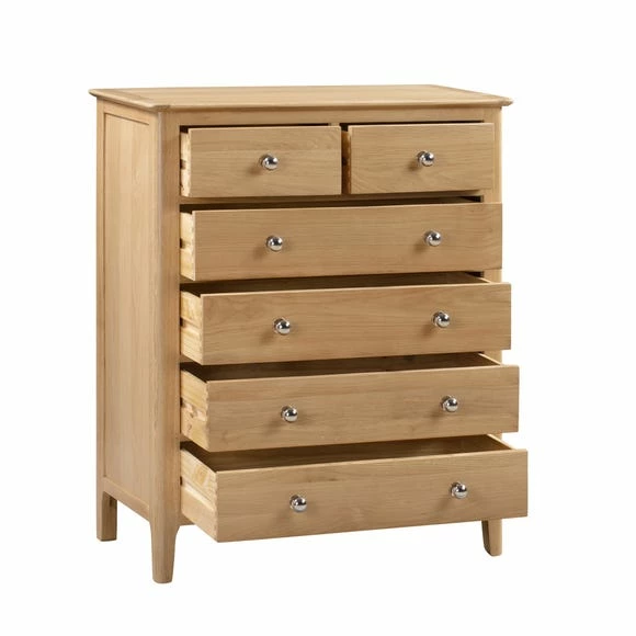 New ⌛ Julian Bowen Cotswold 6 Drawer Chest, Oak ❤️ 7 New ⌛ Julian Bowen Cotswold 6 Drawer Chest, Oak ❤️ - Image 5