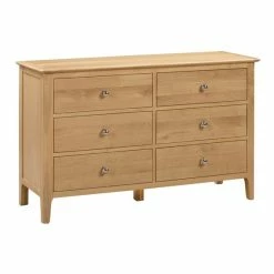 Deals 🧨 Julian Bowen Cotswold Wide 6 Drawer Chest, Oak ⌛ -Julian Bowen Sales Store 1000169821 alt02