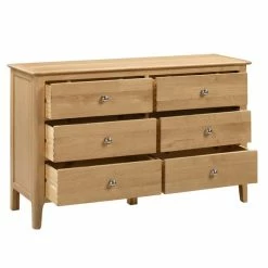 Deals 🧨 Julian Bowen Cotswold Wide 6 Drawer Chest, Oak ⌛ -Julian Bowen Sales Store 1000169821 alt03
