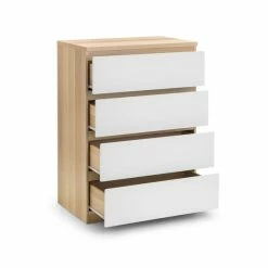 Best deal 😍 Julian Bowen Jupiter 4 Drawer Chest, White ✔️ -Julian Bowen Sales Store 1000169834 alt03