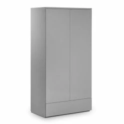 New ⭐ Julian Bowen Monaco Double 1 Drawer Wardrobe, Grey 🧨 -Julian Bowen Sales Store 1000169849 alt02