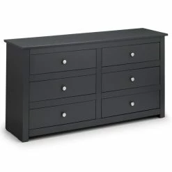 Best Sale 😀 Julian Bowen Radley 6 Drawer Chest, Dark Grey & Pine 😍 -Julian Bowen Sales Store 1000169858 alt02