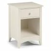Budget 🎉 Julian Bowen Cameo 1 Drawer Bedside Table, Stone White & Pine 🎁 -Julian Bowen Sales Store 30304303