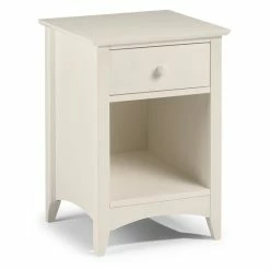 Budget 🎉 Julian Bowen Cameo 1 Drawer Bedside Table, Stone White & Pine 🎁