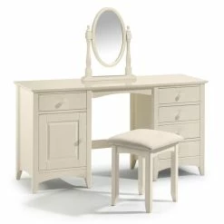 Best deal 🔥 Julian Bowen Cameo 5 Drawer 👗 Dressing Table, Stone White & Pine ✔️