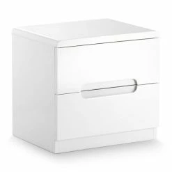 Coupon ✔️ Julian Bowen Manhattan 2 Drawer Bedside Table, White 🛒