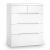 Promo 👏 Julian Bowen Manhattan 5 Drawer Chest, White 🎁 -Julian Bowen Sales Store 30304313