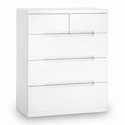 Promo 👏 Julian Bowen Manhattan 5 Drawer Chest, White 🎁