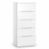 Flash Sale 🛒 Julian Bowen Manhattan Slim 5 Drawer Chest, White 😉 -Julian Bowen Sales Store 30304314