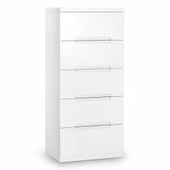 Flash Sale 🛒 Julian Bowen Manhattan Slim 5 Drawer Chest, White 😉