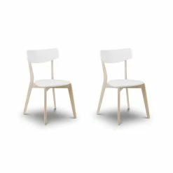 Budget ❤️ Julian Bowen Casa Set of 2 Dining Chairs White 🎁