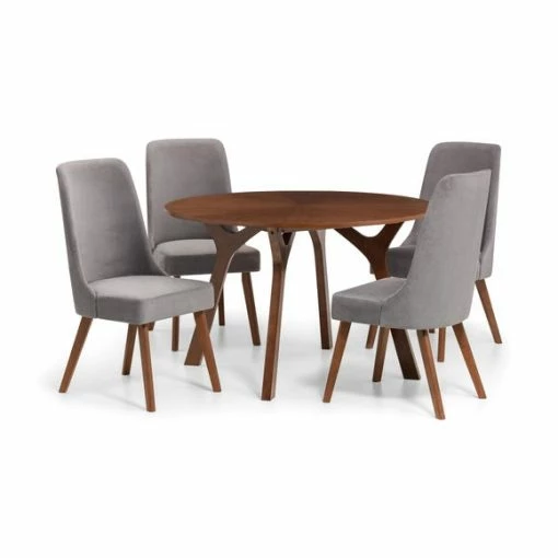 Best Pirce 💯 Julian Bowen Huxley Walnut Table & 4 Chairs Set 🎉 -Julian Bowen Sales Store 30667054