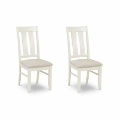 Promo 🛒 Julian Bowen Pembroke Set of 2 Dining Chairs White 🎉