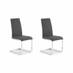 Best Sale 🎁 Julian Bowen Roma Set of 2 Dining Chairs Grey Fabric 😍