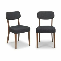 Best Pirce 😀 Julian Bowen Farringdon Set of 2 Dining Chairs Grey Linen ⌛