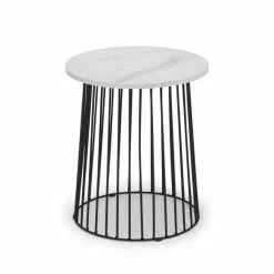 Best reviews of 😉 Julian Bowen Broadway Round White Faux Marble Lamp Table 🛒