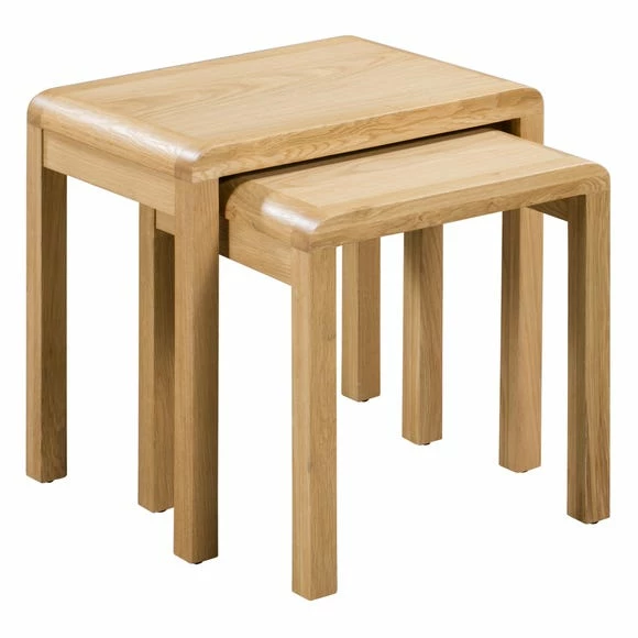 Wholesale ๐ Julian Bowen Curve Oak Nest Of Tables ๐ 3 Wholesale ๐ Julian Bowen Curve Oak Nest Of Tables ๐