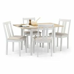 Budget ๐ Julian Bowen Rufford Two Tone Dining Table and 4 Ivory Chairs ๐