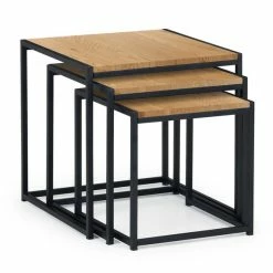 Best Sale 🔥 Julian Bowen Tribeca Oak Nest of 3 Tables 😉