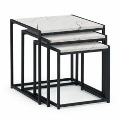 Deals 🔥 Julian Bowen Tribeca White Marble Nest of 3 Tables 👏
