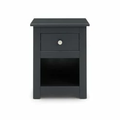 Top 10 🔔 Julian Bowen Radley 1 Drawer Bedside Table, Dark Grey & Pine 😀