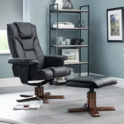 Best deal 🧨 Julian Bowen Malmo Faux Leather Swivel Recliner and Stool 🔥