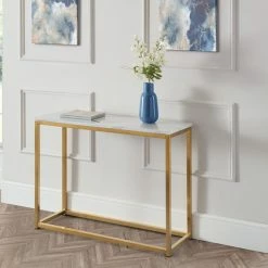 Best reviews of 🧨 Julian Bowen Scala Marble Effect Gold Console Table 🛒