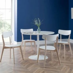 Best deal 🛒 Julian Bowen Blanco Round White Pedestal Dining Table 😀