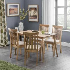 Best reviews of ✨ Julian Bowen Boden Rectangular Oak Veneer Dining Table with 4 Ibsen Dining Chairs 😀