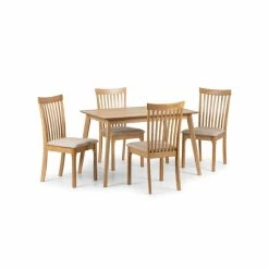 Best reviews of ✨ Julian Bowen Boden Rectangular Oak Veneer Dining Table with 4 Ibsen Dining Chairs 😀 -Julian Bowen Sales Store 30794149 alt04