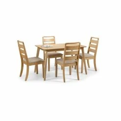 Best Sale 🎁 Julian Bowen Boden Rectangular Oak Veneer Dining Table with 4 Lars Dining Chairs 💯