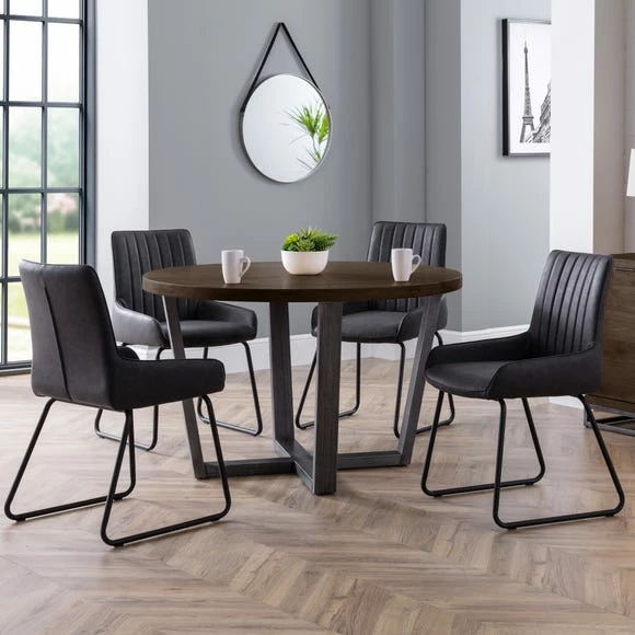 Promo 🎉 Julian Bowen Brooklyn Round Table Oak 🛒 3 Promo 🎉 Julian Bowen Brooklyn Round Table Oak 🛒