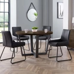 Best Pirce 🌟 Julian Bowen Brooklyn Round Dining Table Dark Oak ⭐