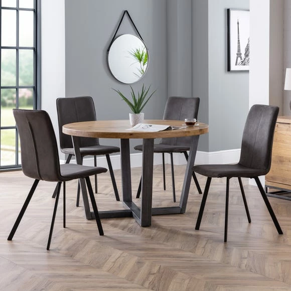 Discount ๐ Julian Bowen Brooklyn Round Dining Table with 4 Monroe Chairs ๐งจ 3 Discount ๐ Julian Bowen Brooklyn Round Dining Table with 4 Monroe Chairs ๐งจ