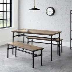 Brand new ๐คฉ Julian Bowen Carnegie Rectangular Dining Table with 2 Dining Benches ๐