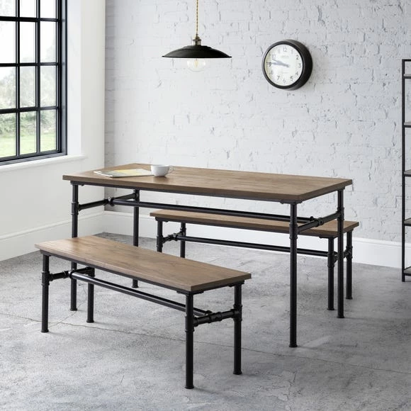 Brand new ๐คฉ Julian Bowen Carnegie Rectangular Dining Table with 2 Dining Benches ๐ 3 Brand new ๐คฉ Julian Bowen Carnegie Rectangular Dining Table with 2 Dining Benches ๐