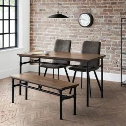Discount ๐ Julian Bowen Carnegie Rectangular Dining Table with 1 Dining Bench with 2 Monroe Dining Chairs โ๏ธ