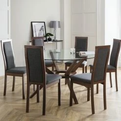 Cheap ✔️ Julian Bowen Chelsea Large Round Dining Table with 6 Melrose Dining Chairs 🛒