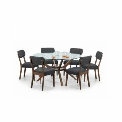 Discount 🛒 Julian Bowen Chelsea Large Round Dining Table with 6 Farringdon Dining Chairs ⌛ -Julian Bowen Sales Store 30794186 alt05