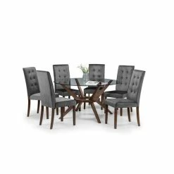 Budget 😉 Julian Bowen Chelsea Large Round Dining Table with 6 Madrid Dining Chairs ⭐ -Julian Bowen Sales Store 30794187 alt05
