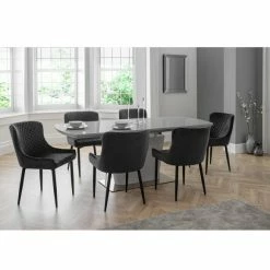 Outlet 🥰 Julian Bowen Como High Gloss Extendable Dining Table Grey 😀