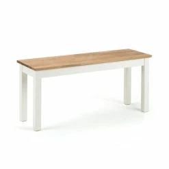 Hot Sale 👏 Julian Bowen Coxmoor Rectangular Dining Table with 2 Dining Benches Ivory with Oak 🔔 -Julian Bowen Sales Store 30794210 alt06