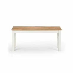 Hot Sale 👏 Julian Bowen Coxmoor Rectangular Dining Table with 2 Dining Benches Ivory with Oak 🔔 -Julian Bowen Sales Store 30794210 alt07