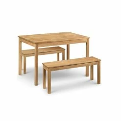 Best deal ⌛ Julian Bowen Coxmoor Rectangular Dining Table with 2 Dining Benches Oak ⌛ -Julian Bowen Sales Store 30794211 alt04