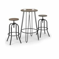 Brand new ⌛ Julian Bowen Dalston Dining Table with 2 Spitfire Stools 👏 -Julian Bowen Sales Store 30794214 alt05